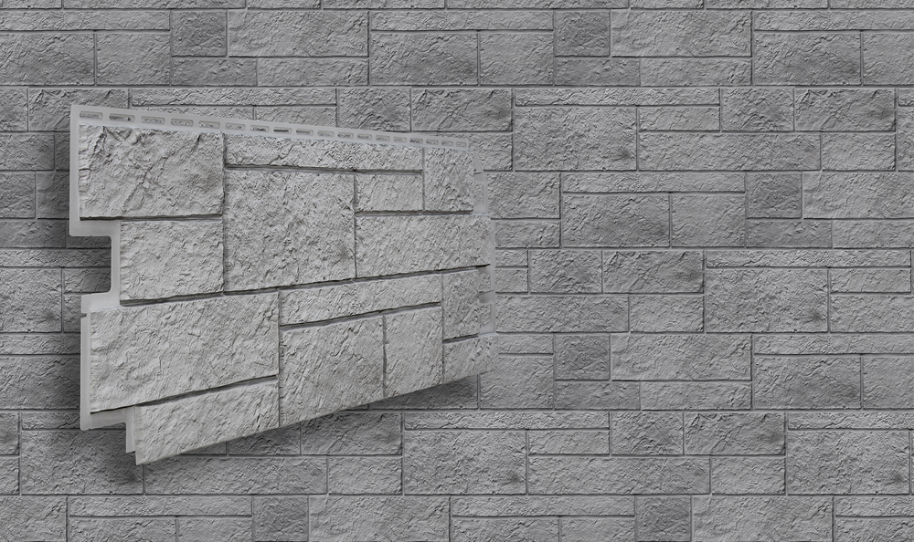 Фасадные панели (Цокольный Сайдинг) VOX Sandstone (Сандстоун) Light Grey (Светло-серый)