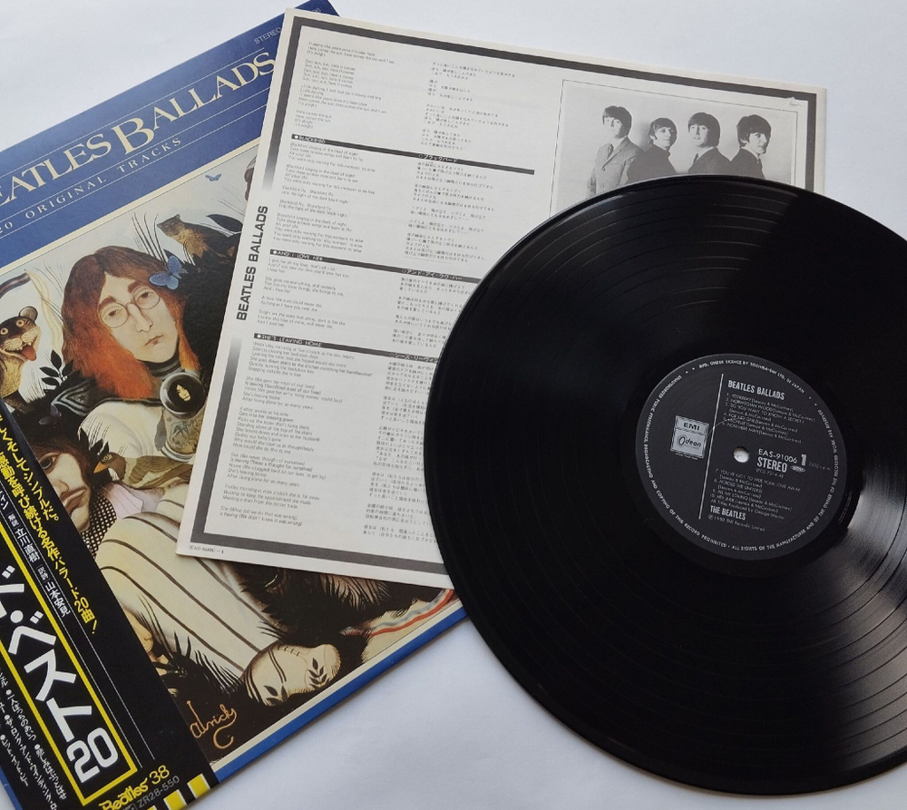 Винтажная виниловая пластинка LP The Beatles Ballads (20 Tracks) (Japan 1980) (Obi) Norwegian Wood