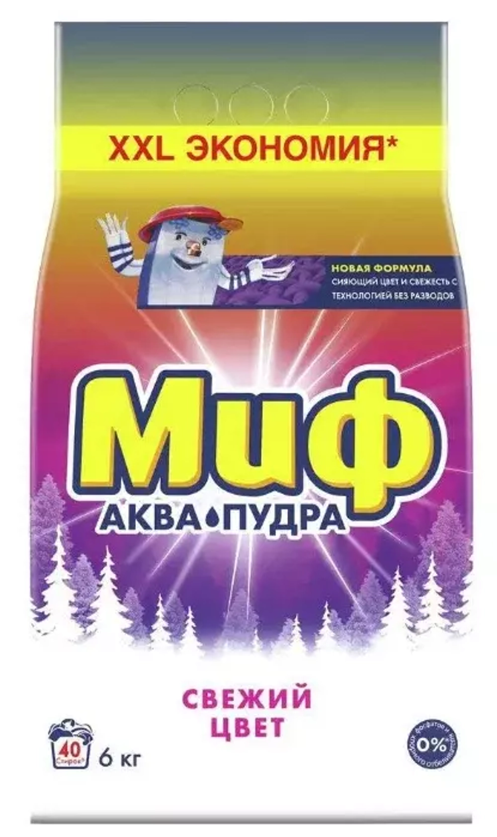 Стиральный порошок Миф автомат Свежий цвет, для цветного 6 кг