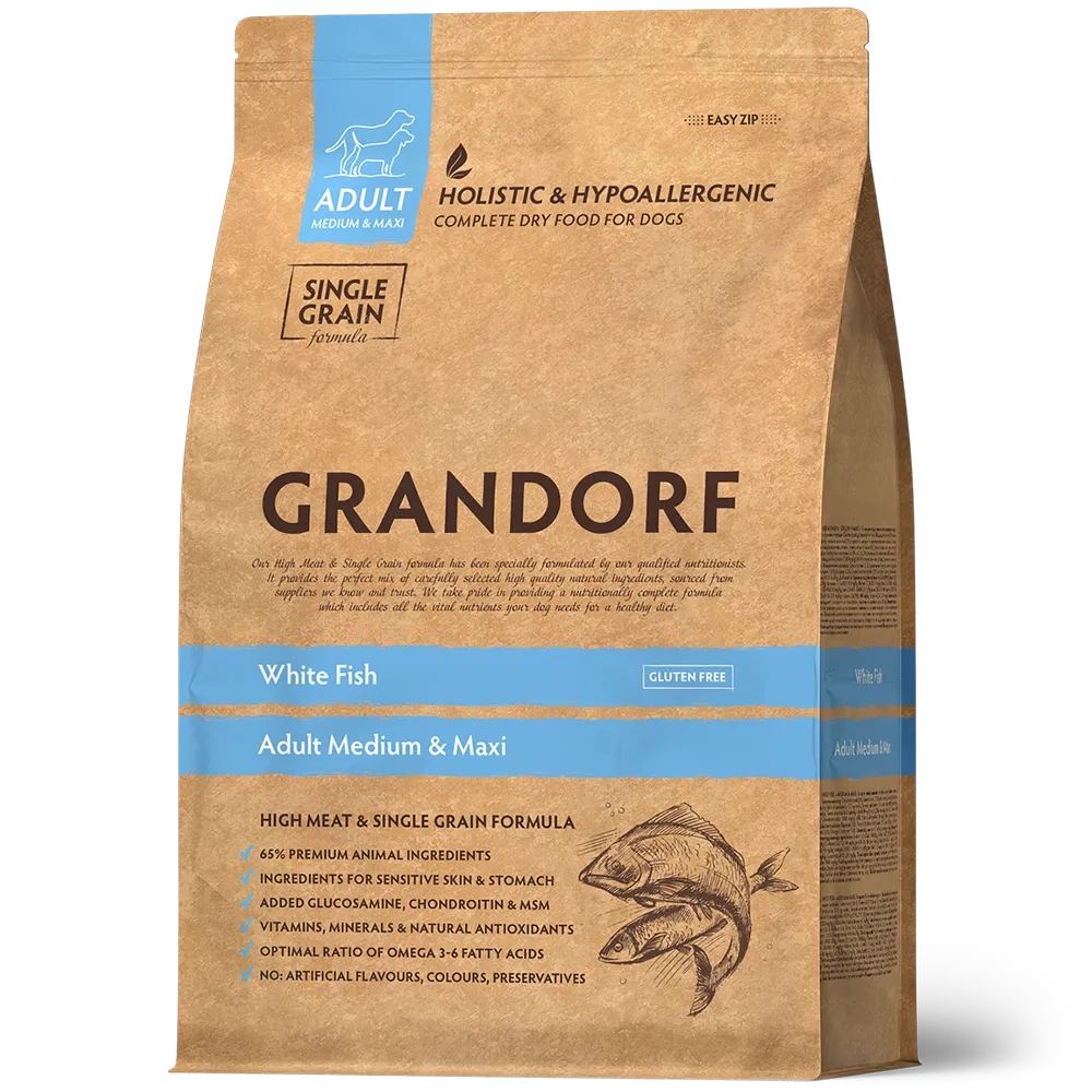 Grandorf White Fish, Adult Medium & Maxi для средних и крупных пород (Белая рыба)