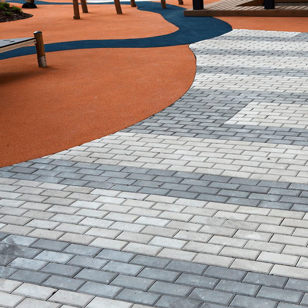 Тротуарная плитка ПРЯМОУГОЛЬНИК 200x100 мм - Стандарт Серый