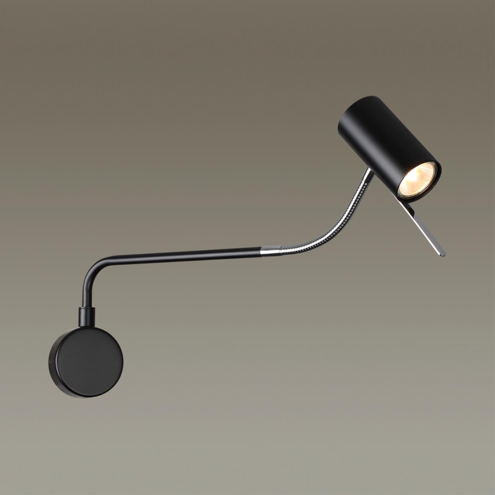 4381/1W HIGHTECH ODL23 455 черный/хром/металл Настенный св-к выкл. на плафоне IP20 LED GU10 10W GIGI