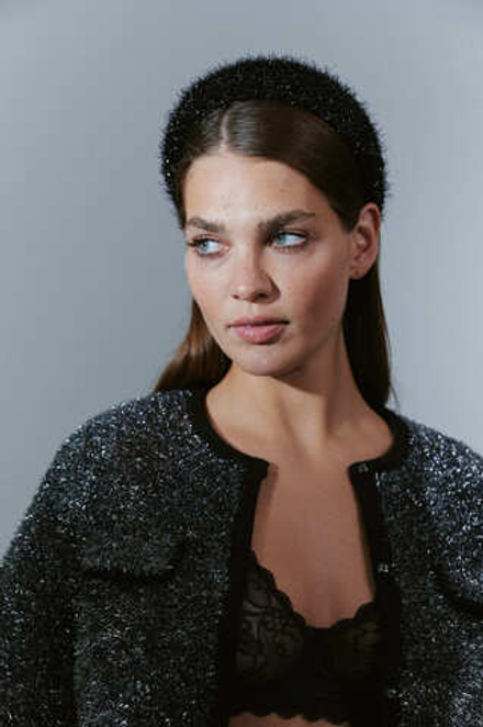 Черный ободок с люрексом