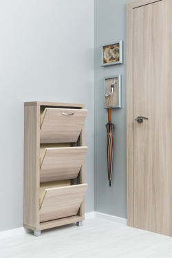 Обувница в прихожую компактная для обуви Люкс 3 фасад лдсп ясень шимо