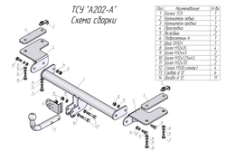 Фаркоп(прицепное) Лидер-Плюс для ACURA RDX (RD) 2006-2012(паспорт и сертификат в комплекте)(без электрики)A202-A