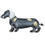 Брошь Shadore Такса XZ0711.2 BW/S