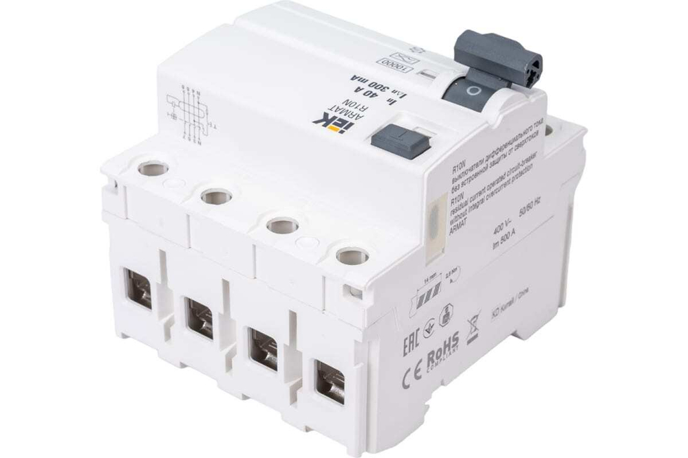 Выключатель дифференциального тока УЗО R10N 4P 40А 300мА тип A ARMAT IEK