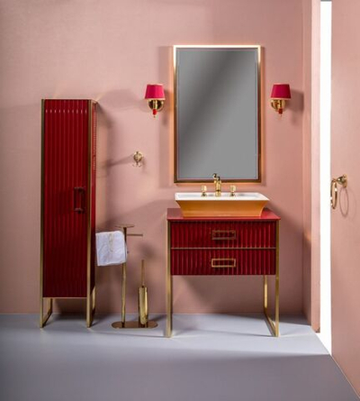 Тумба без раковины Armadi Art Monaco 80 Бордо золото