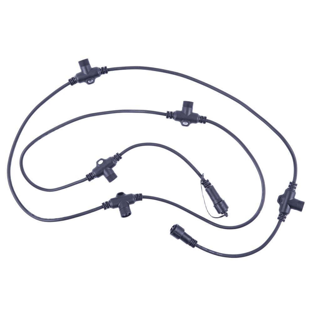 UCX-F90 T05-2M-BK Провод-шина для гирлянд серии F90PRO. 2м. 5 Т-коннекторов. шаг 50см. Статика-мерцание. IP67. Черный. TM Uniel