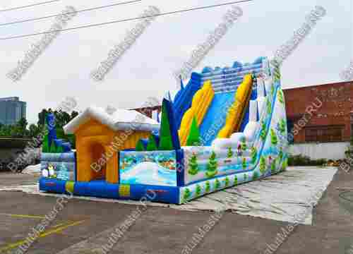 Детский надувной батут-горка "Весёлая горка" 15*8*9 м