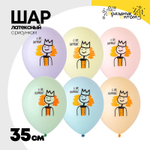 Шар латексный 35см С ДР, Царица (Ассорти)