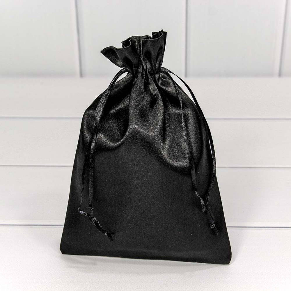 Мешочек 14х20см Атлас (Черный)