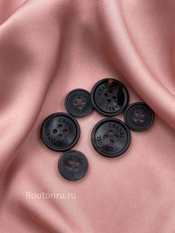 Пуговицы Шан.  на прокол черные