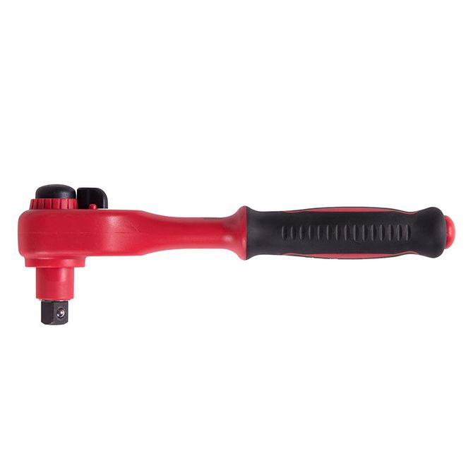 KING TONY (4771VE-10) Трещотка диэлектрическая 1/2", 250 мм, 24 зубца, флажковая с кнопкой, фиксатор