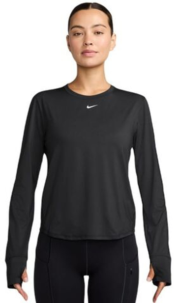 Женская теннисная футболка с длинным рукавом Nike One Classic Dri-FIT Long Sleeve - черный/белый