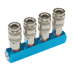 WDK-84MM Разветвитель пневматический, вход 1/4" (F), 4 выхода БРС