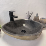 Раковина из речного камня RS-63383 (50*44*15) 0123