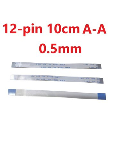 Шлейф FFC 12-pin Шаг 0.5mm Длина 10cm Прямой A-A AWM 20624 80C 60V VW-1