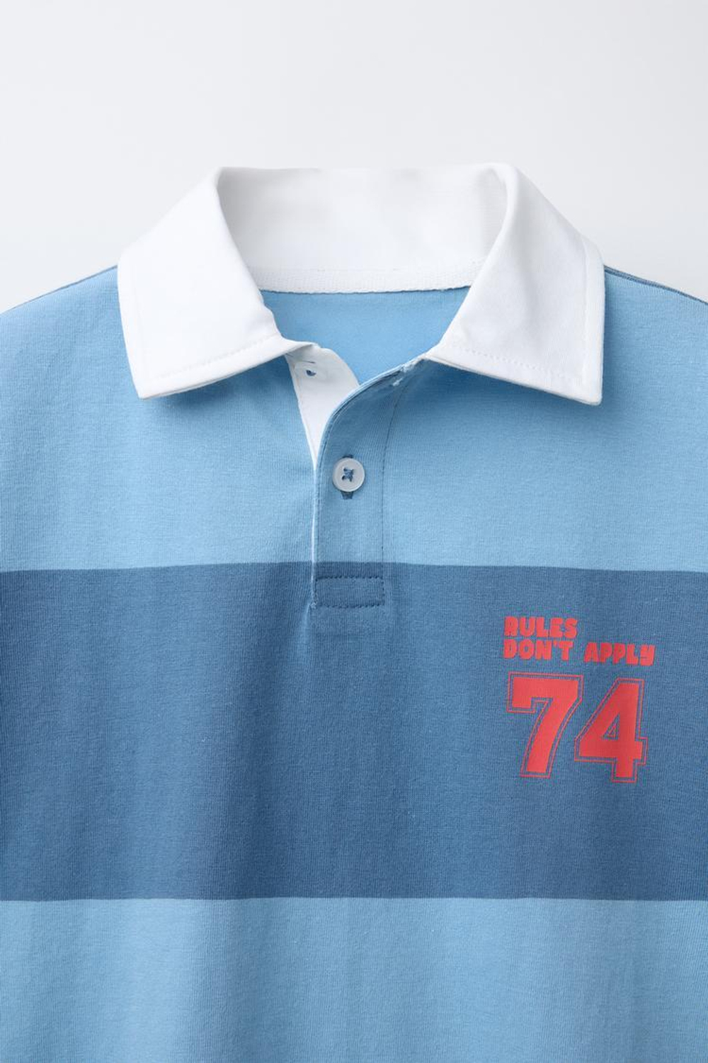 ZARA ПОЛО В ПОЛОСКУ В СТИЛЕ ПРЕППИ, СИНИЙ