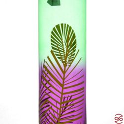 Ваза Сrystalex 24 см салатово фиолетовая