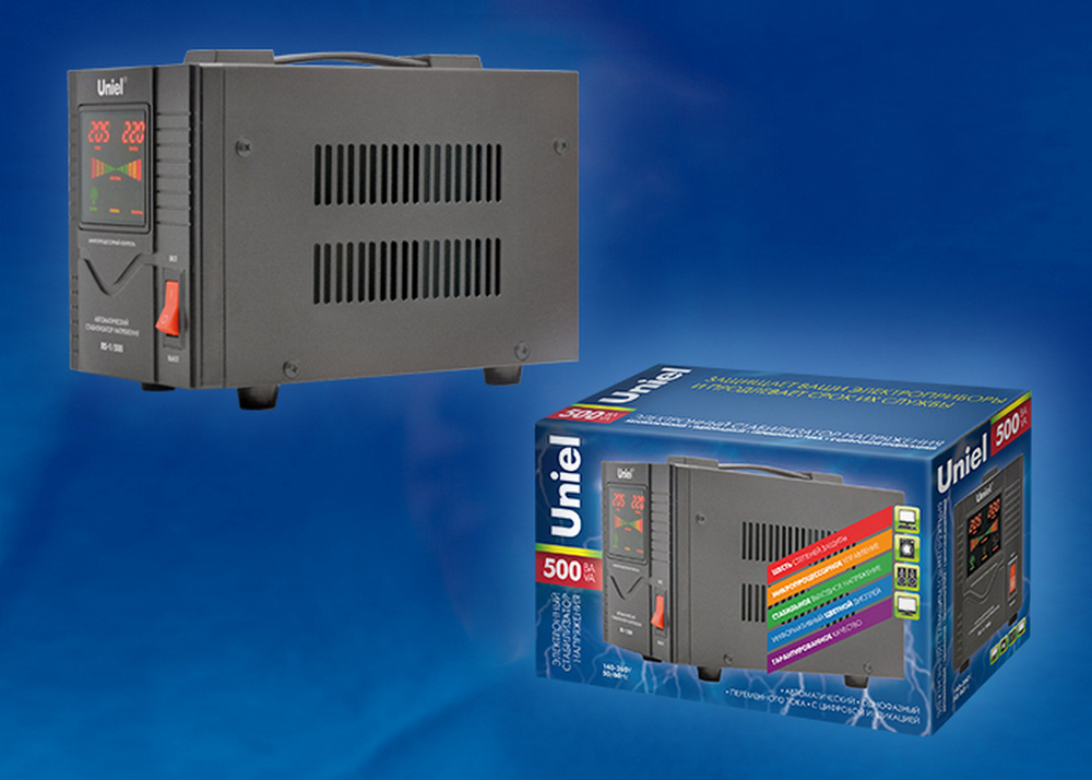 Стабилизатор напряжения UNIEL RS-1/500 - 0,5 кВА.