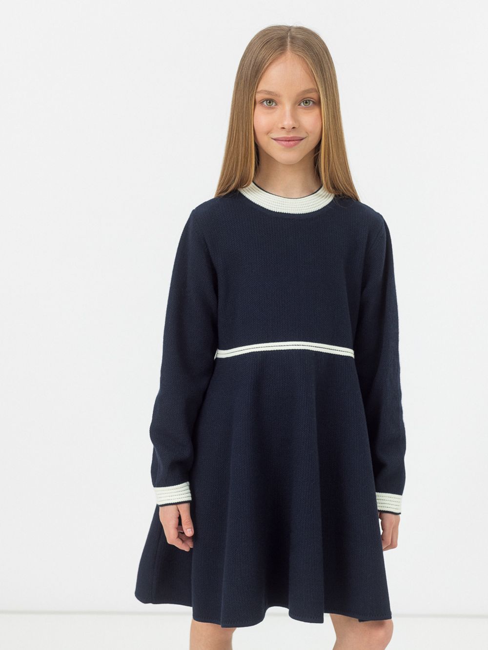 Платье для девочки в школу AT1017 синий