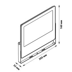 ULF-P42-50W-SPBR IP65 180-260V BLACK Прожектор для растений светодиодный. Спектр для рассады и досвечивания в период роста. Цвет черный. TM Uniel
