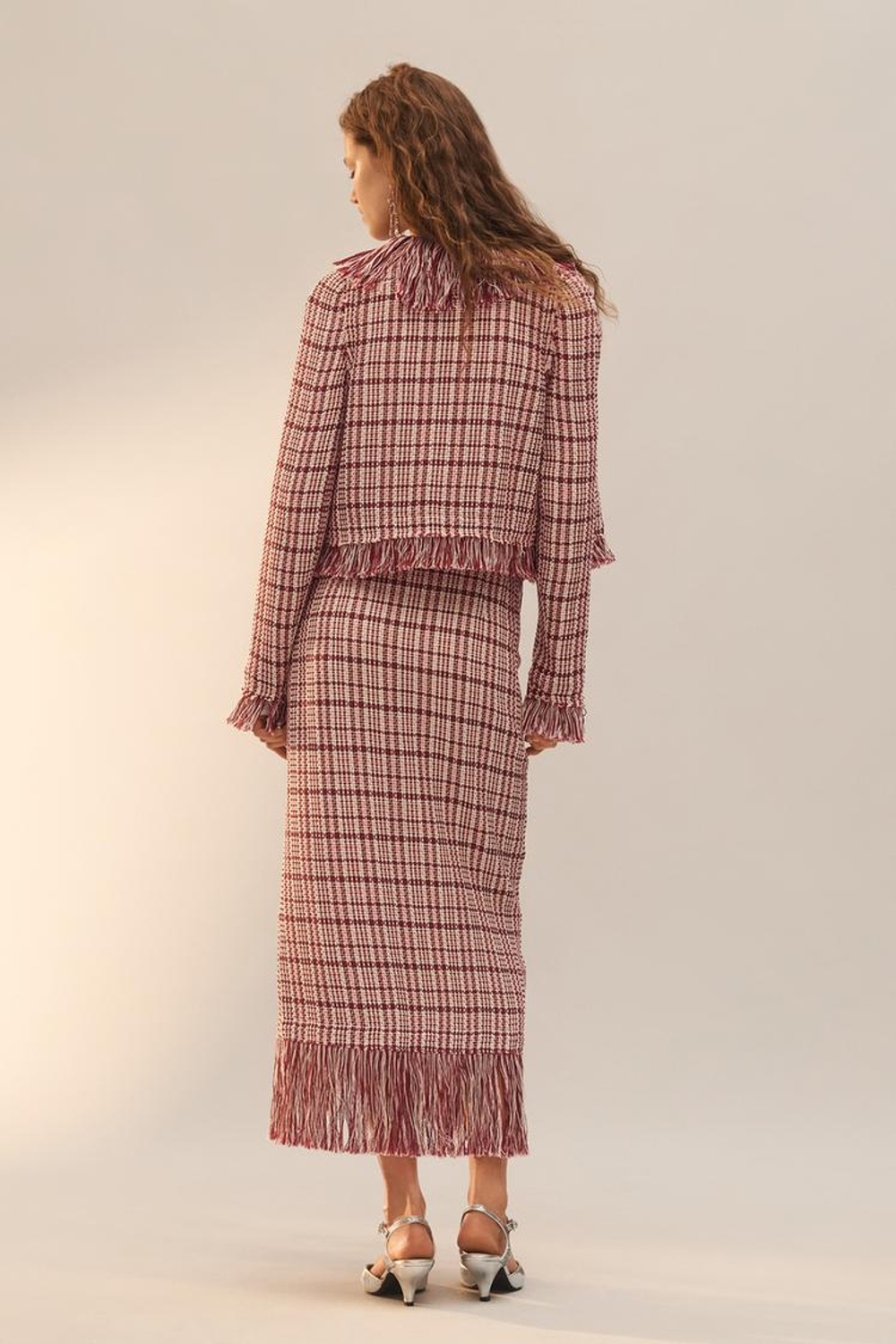 ZARA ЖАКЕТ С БАХРОМОЙ, ТЕМНО-РОЗОВЫЙ