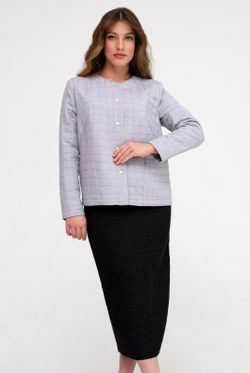Жакет женский 4446ВП, Серая клетка #485Скл044446ВП