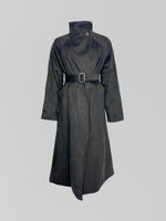 Тренч LJHY 25319 однотонный замшевый на запах с поясом