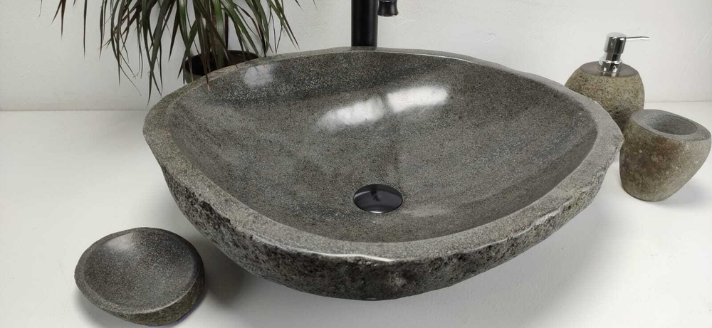 Раковина из речного камня RS6849 (60*52*15)