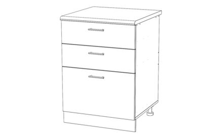 Тумба кухонная Алекс 3 ящика