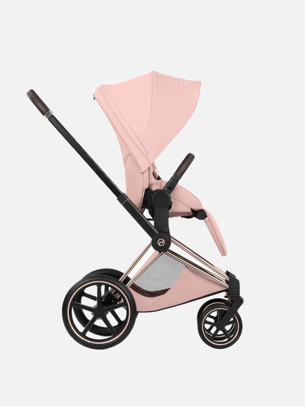 Cybex Priam 5 Style, в цвете Peach Pink (шасси Rose Gold) + автокресло Cybex Cloud T Plus