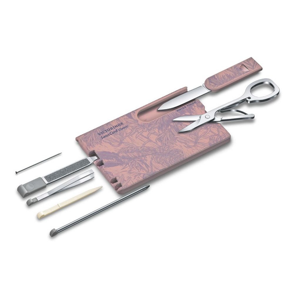 Швейцарская карта Victorinox SwissCard Classic 10 функций розовая (0.7155)