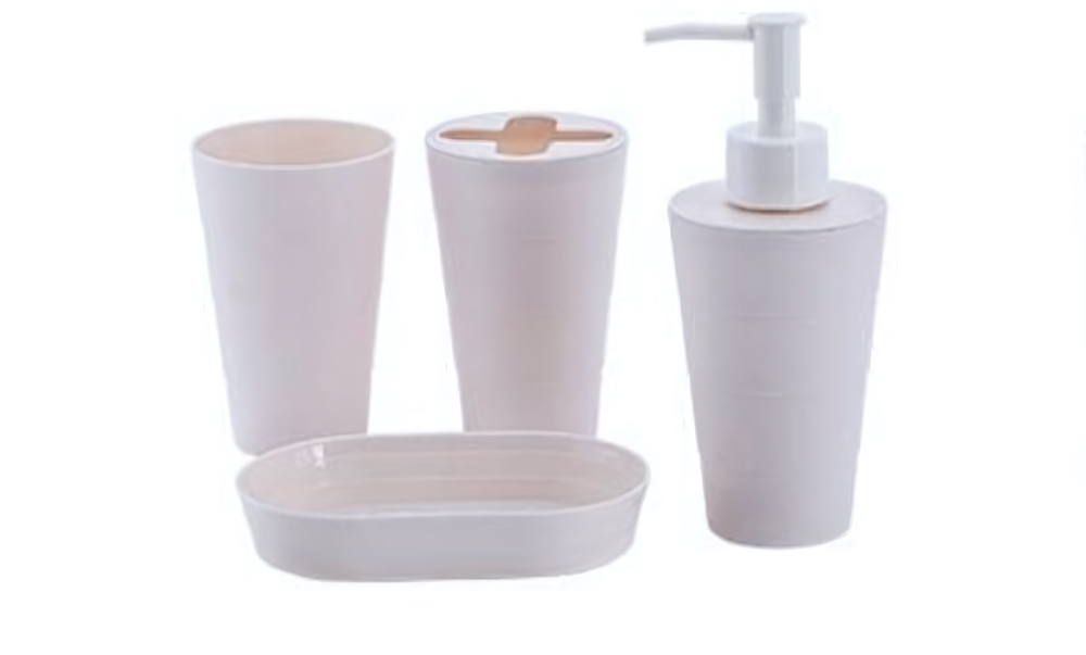 Набор для ванной из 4-х предметов «Монро» белый