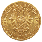 20 марок 1878 Германия-Гамбург XF Золото