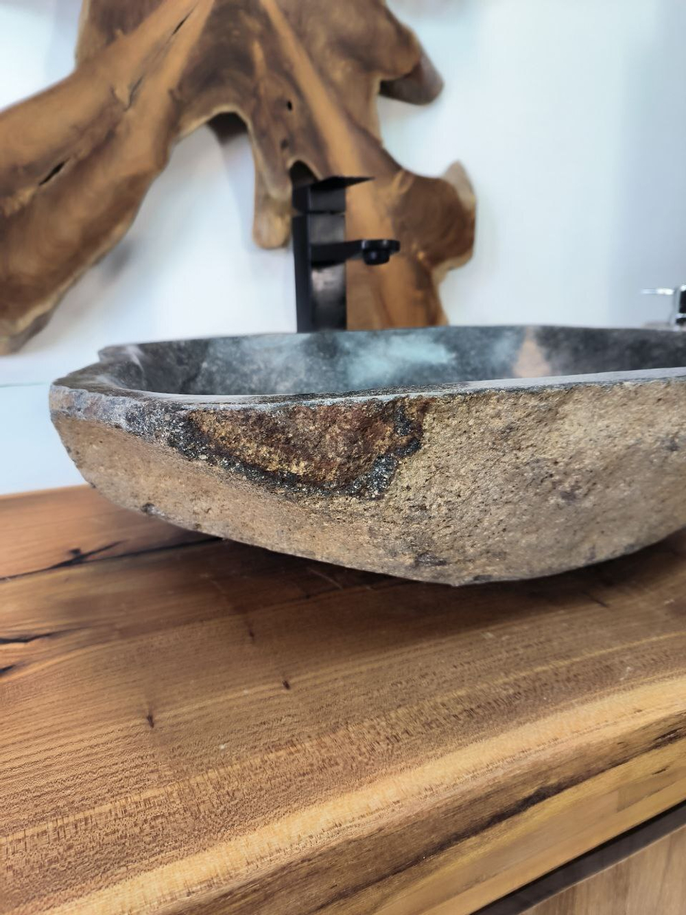 Раковина из речного камня RS-65860 57х43х15 из натурального камня