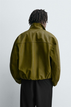 ZARA КУРТКА ИЗ ИСКУССТВЕННОЙ КОЖИ, ФИСТАШКОВЫЙ