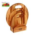 Набор разделочных досок «Круг с ручкой» в кассете 35*1,8см, 30*1,8см,25*1,8см