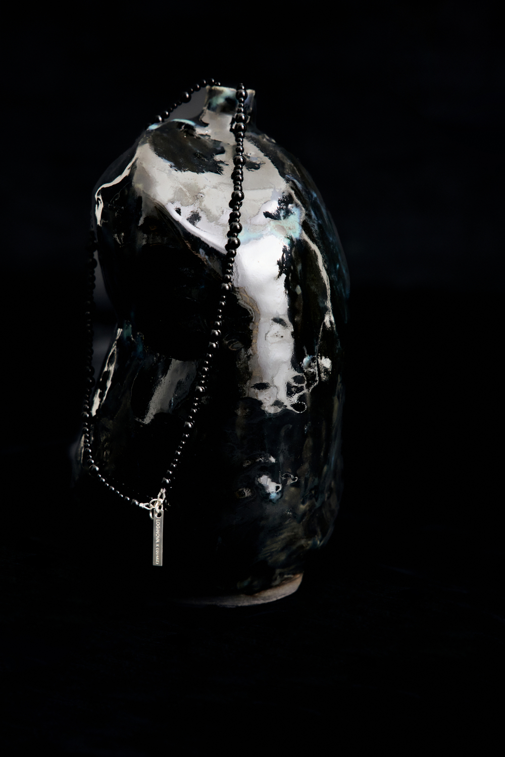 Длинные бусы Alethea из черного агата Loginova x QUARZ