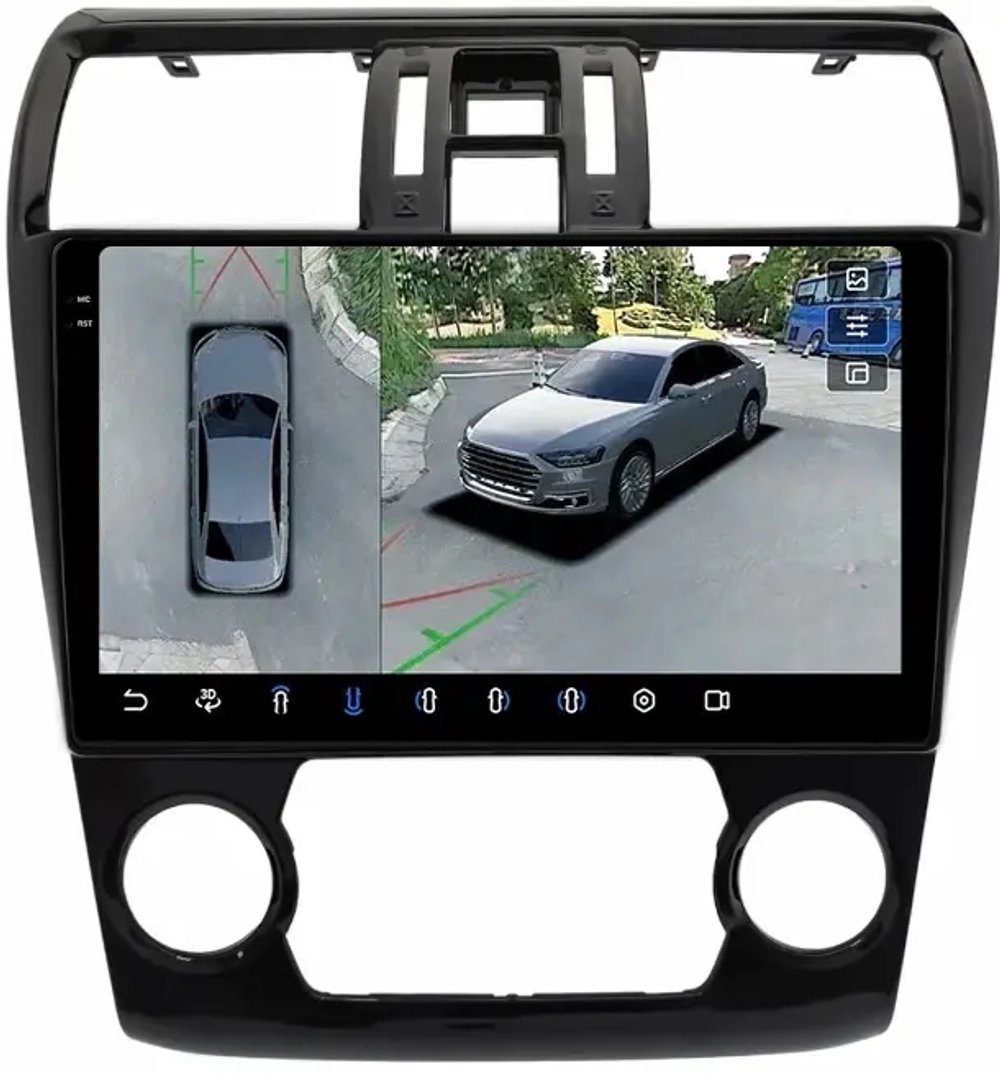 Магнитола для Subaru Levorg 1 VM 2014-2017 (без штатной КЗВ, рамка большая) - FarCar BX9-360-9645F2A монитор 9.5" 2K QLED на Android 13, 6Гб+128Гб, CarPlay, 4G SIM-слот, 4 камеры в комплекте