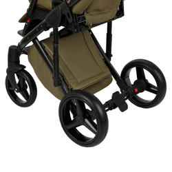 Детская коляска Adamex Luciano Deluxe 2 в 1 Q106 (ХАКИ 100% КОЖА)