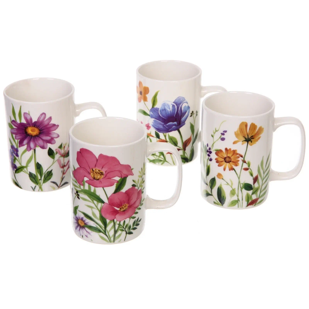 Кружка керамическая 400мл «Летние цветы», микс рисунков