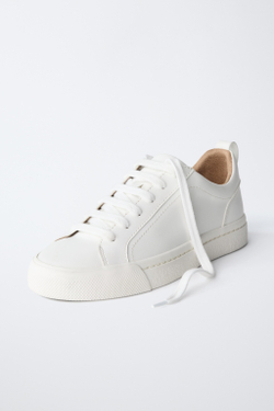 ZARA БАЗОВЫЕ КЕДЫ, БЕЛЫЙ