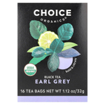 Choice Organic Teas, Black Tea, Earl Grey, 16 чайных пакетиков, 32 г (1,12 унции)