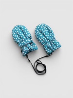 Зимние варежки на липучке (точки на синем)