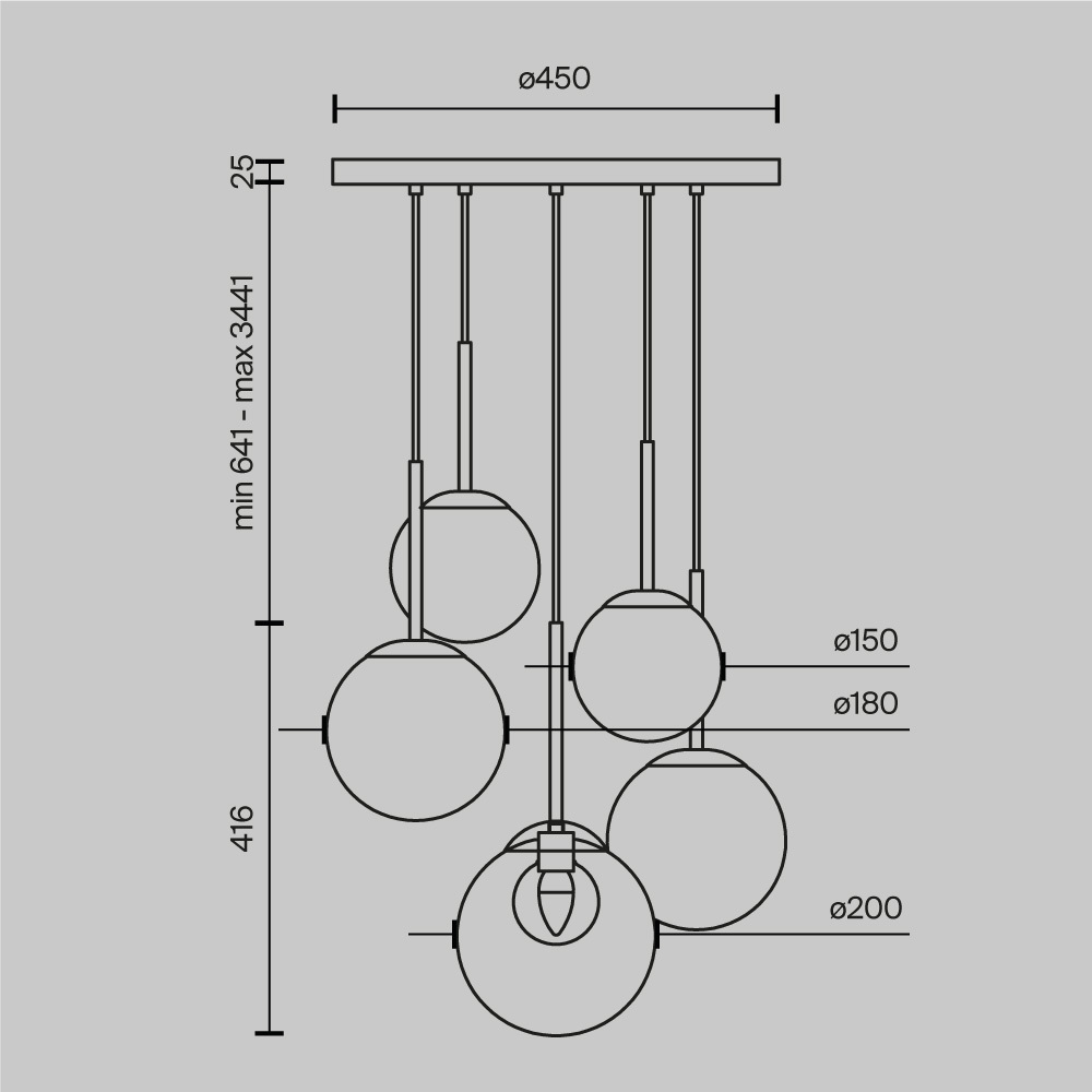 Люстра подвесная Maytoni Basic form MOD521PL-05G