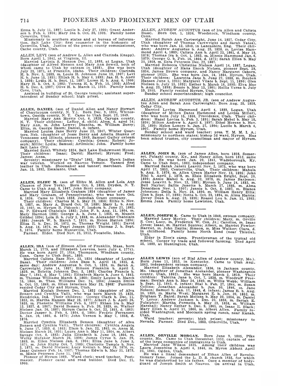 Pioneers and prominent men of Utah. Volume 2. Genealogies and biographies | Frank Esshom