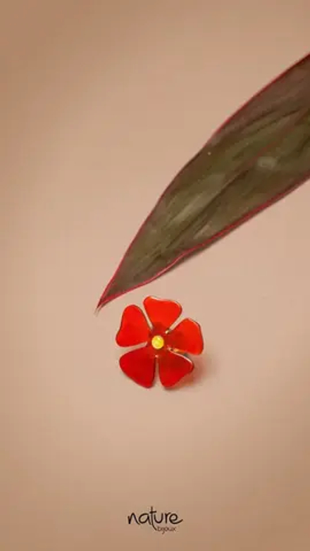 Кольцо Nature Bijoux, Son Jardin, разъемное, с цветком из рога, NB26.1-19-27000 (красный)