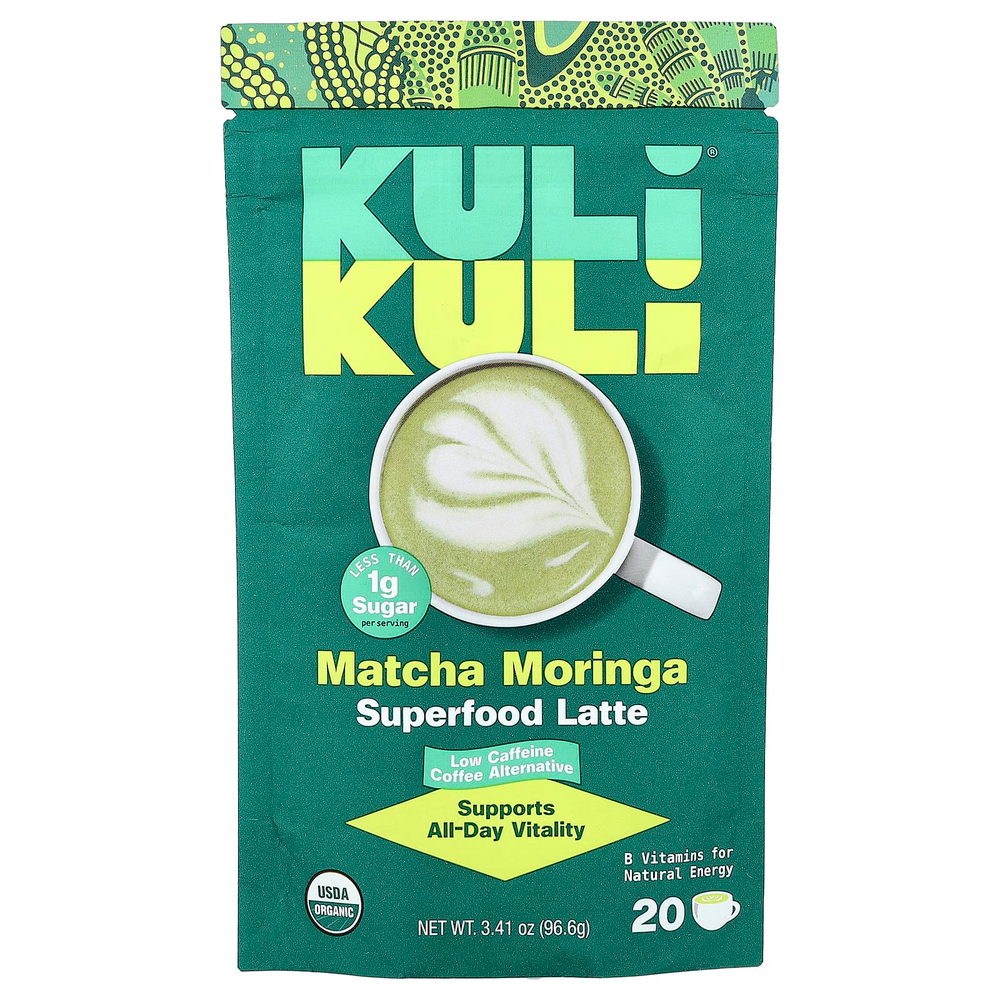 Kuli Kuli, Organic Superfood Latte, матча с морингой, 96,6 г (3,41 унции)
